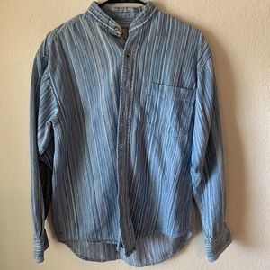 Men’s long sleeve button down shirt.